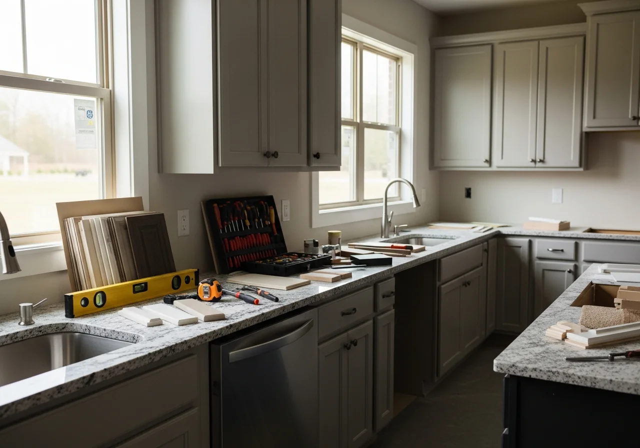 Construction site or finished remodel space showing quality craftsmanship and attention to detail in residential interior work.